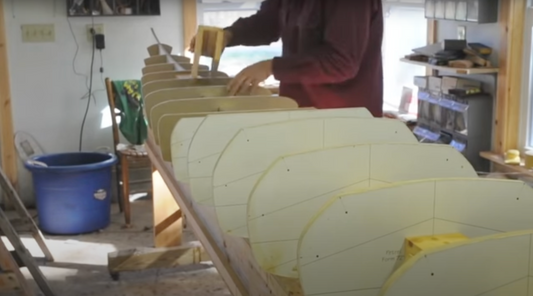 Assembling forms for boat build