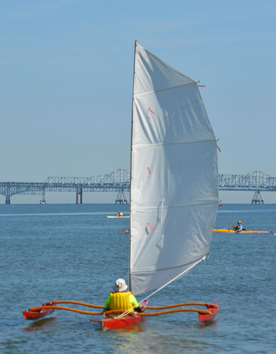 Show Full Screen Running before the wind with a  CLC SailRig