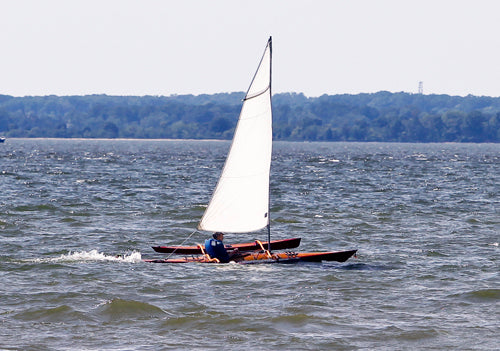 Show Full Screen Some kayaks are really fast when paddled, but they are much faster when sailed using a CLC SailRig