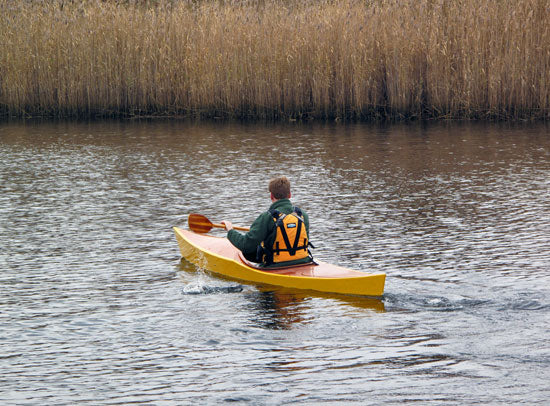 John Harris taking a Ganymede kayak out for a quiet paddle.