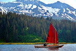 Jason S. sailing a Northeaster Dory on  beautiful Lake Valdez, Alaska. Thumbnail