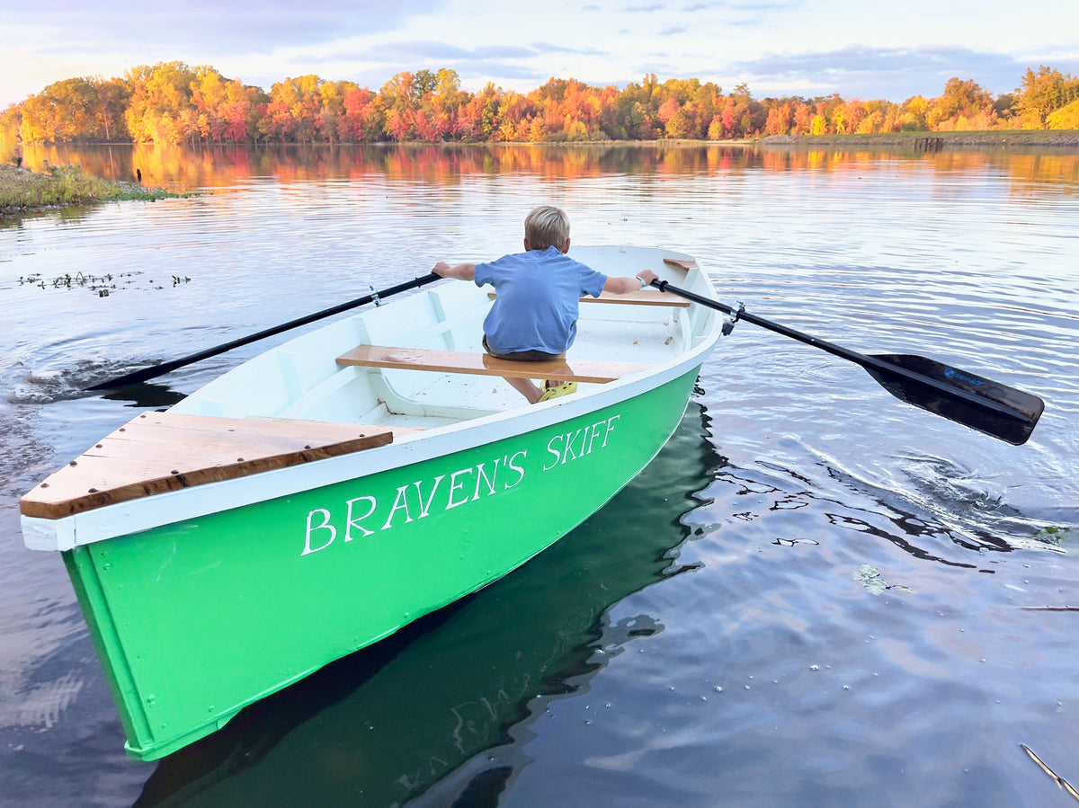 Bevin Skiff, "Braven's Skiff" built by Anne Marie K, Lake Brittle, Warrenton, VA.