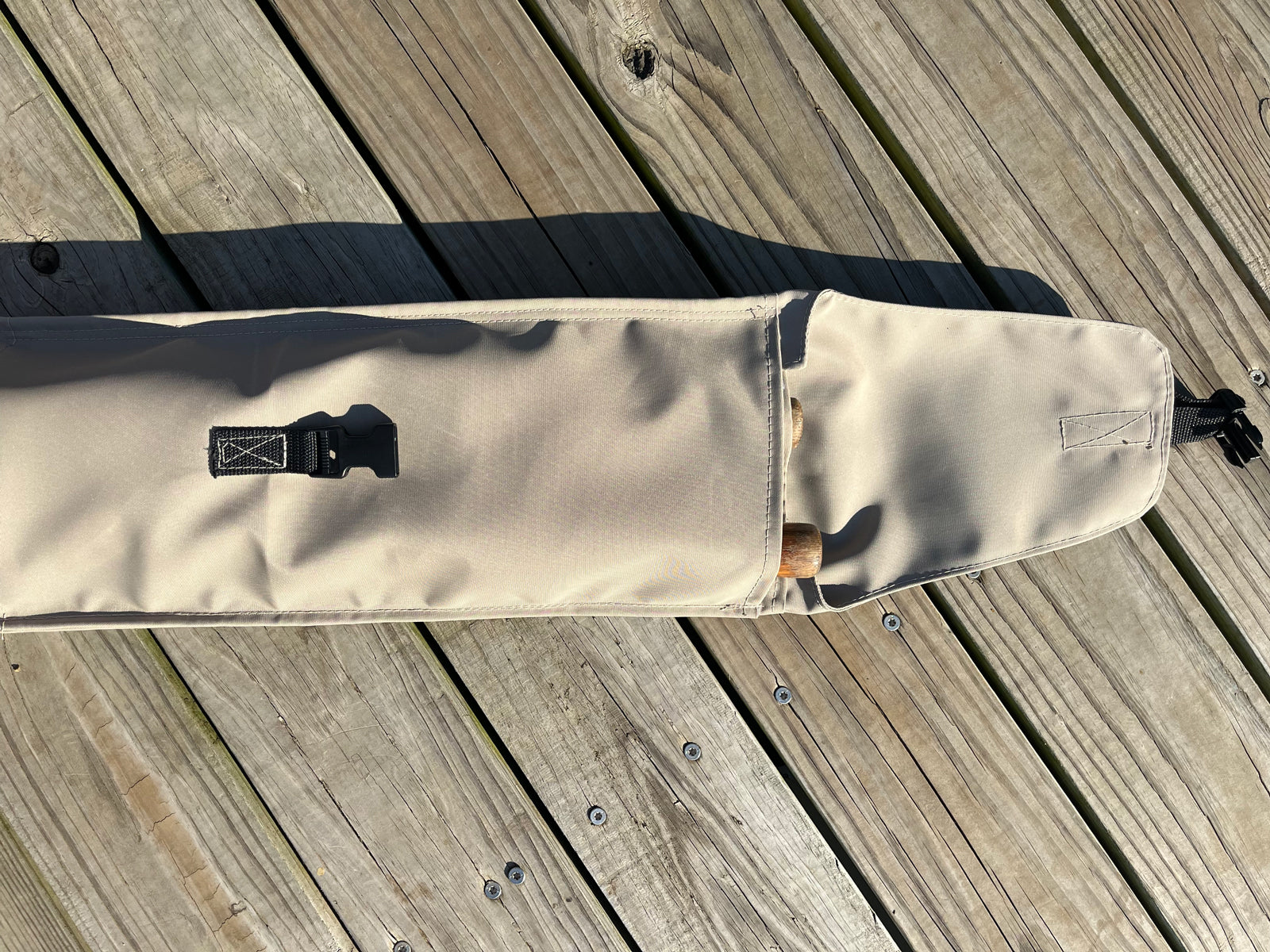 Canvas Oar Bag opening and buckle