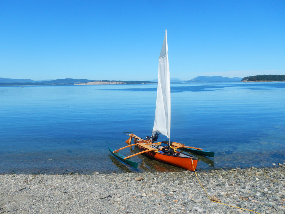 Dan W. attached the CLC SailRig to his 'plastic' canoe.