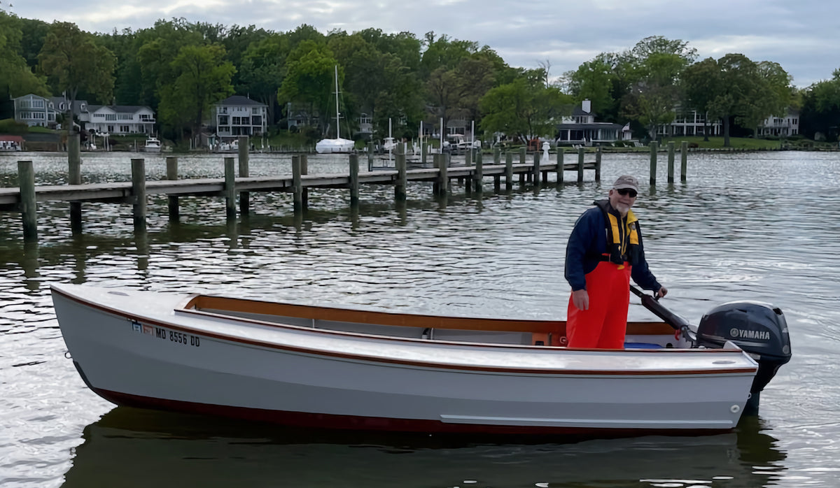 This image of the Candlefish 16 Casting Deck design by Sam Devlin shows her handsome profile.