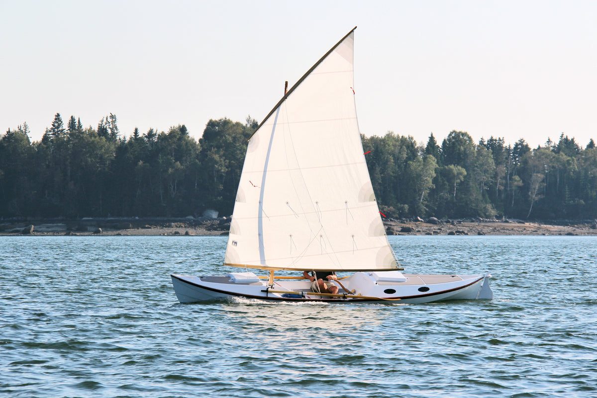 Faering Coastal Cruiser sailing just off the WoodenBoat campus in 2013.