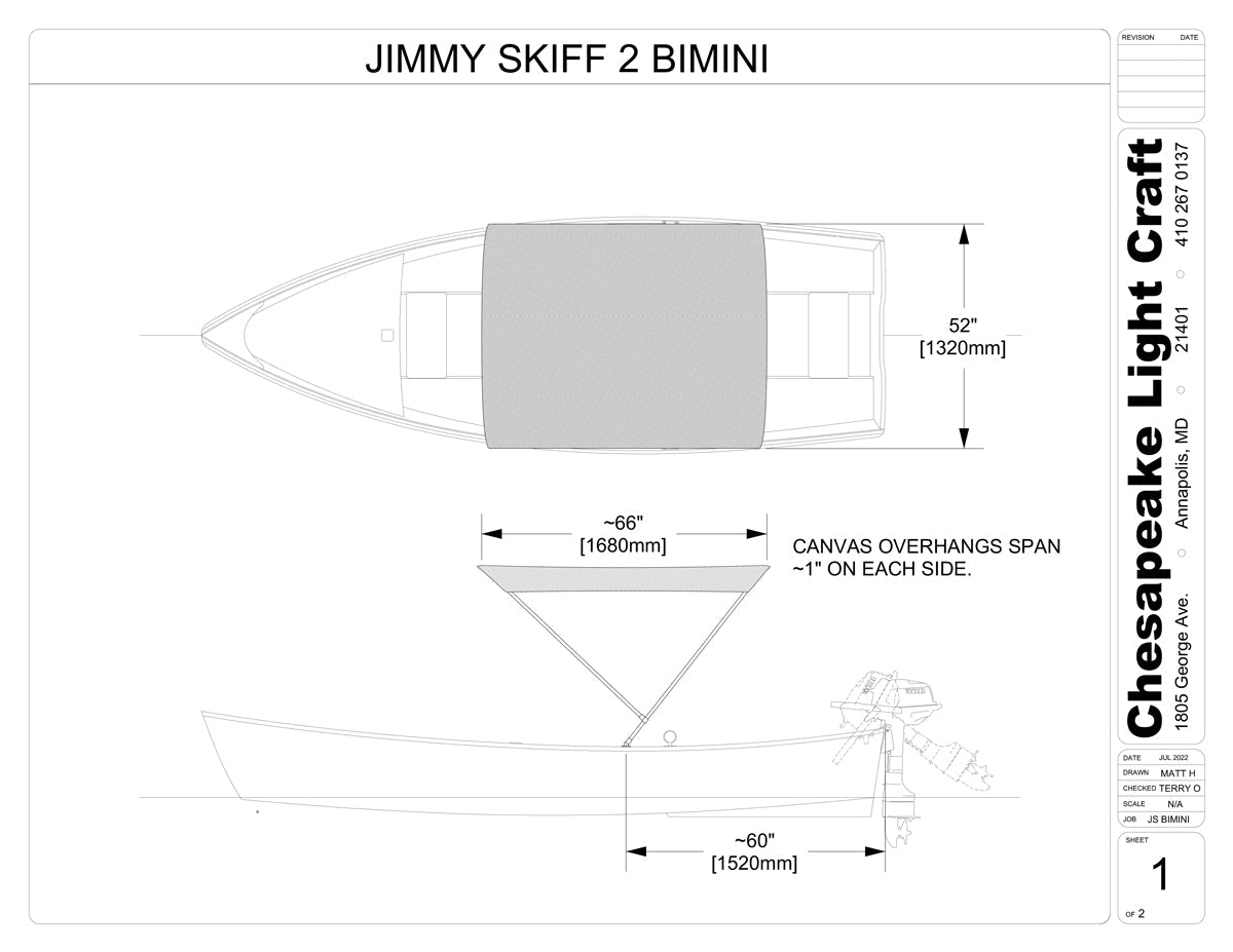 Bimini Top for Jimmy Skiff II