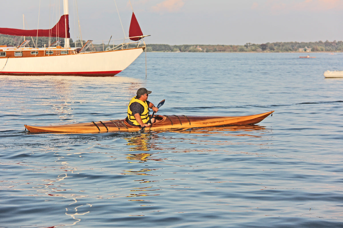 A High-Deck version of the Night Heron Hybrid being paddled the Mid-Atlantic Small Craft Festival in St. Michaels, Maryland.