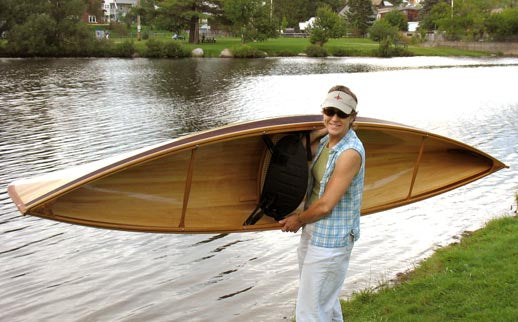 The Nymph 10 canoe is light enough to carry over your shoulder.