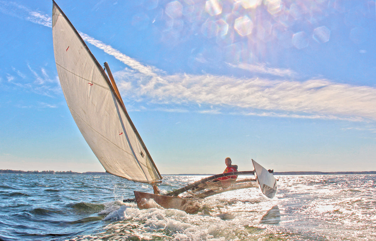 Outrigger Junior practically flies through the chop on a windy day.