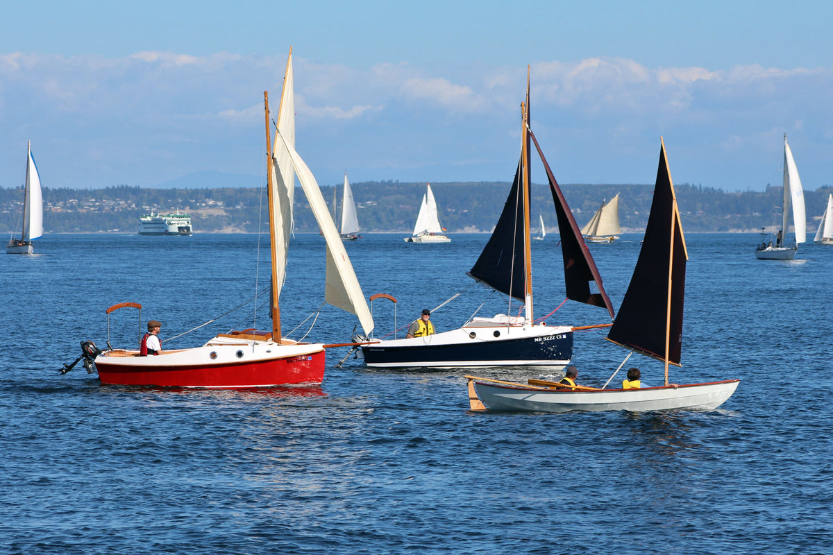 PocketShips and Skerry during sailout of the 2016 Wooden Boat Festival in Port Townsend, WA.