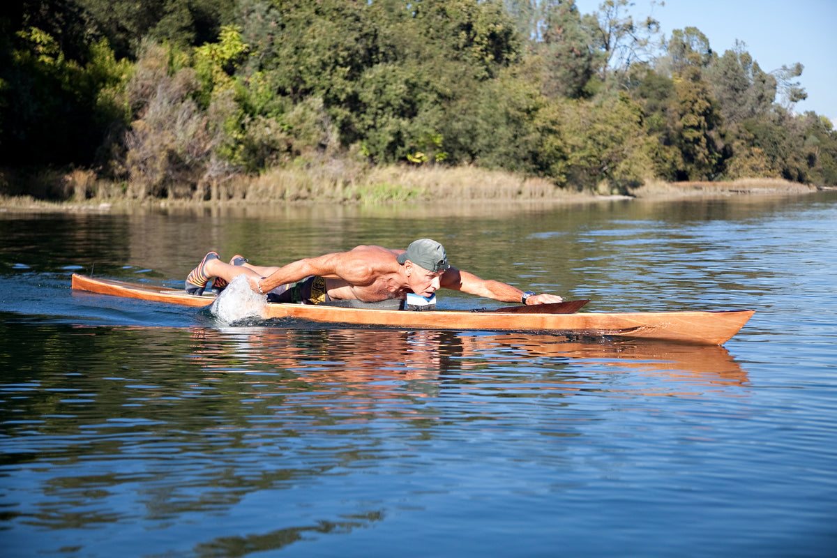 San'O Paddleboard being paddled in the prone position