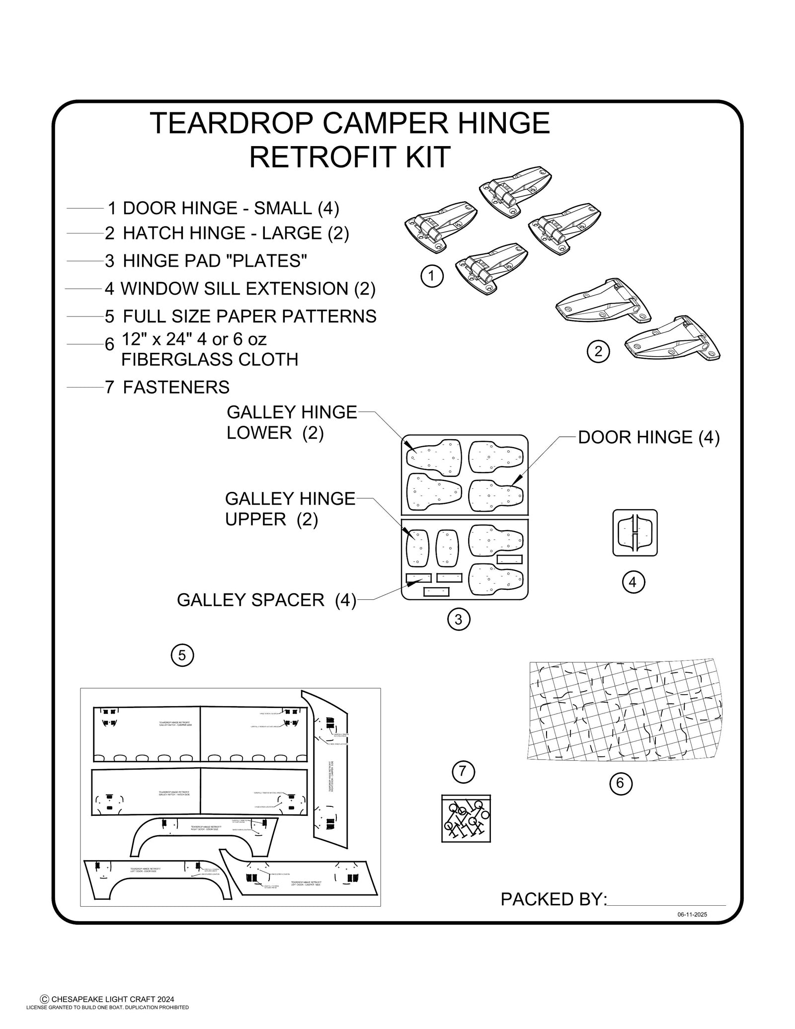 Teardrop Camper Hinge Retrofit Kit