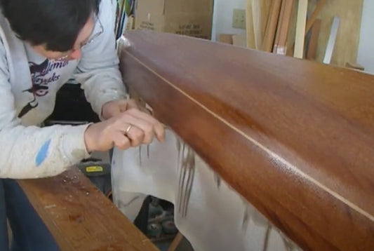 Strip Planking 18: Trimming off the Excess Glass [video]