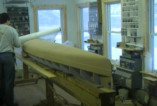 Strip Planking 15: Fiberglassing the Hull [video]