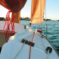 View of PocketShip sailing fromt the cockpit