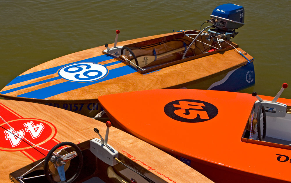 Cocktail Class Racers rafted together at the CCWBRA Harris Invitational. 