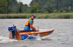 Ed W. racing in BLUE WAVE, a Cocktail Class Racer built by CLC. Thumbnail
