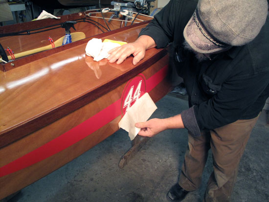 Applying the side numbers to CLC's Cocktail Class Racer DARK AND STORMY.