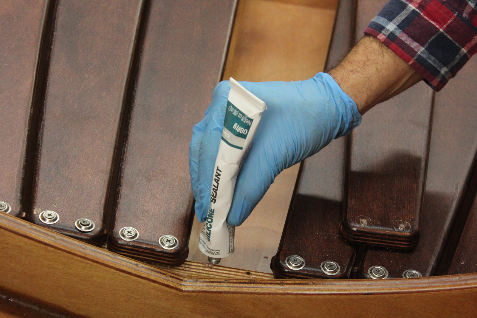 3M Silicon Sealant used for sealing floorboard screw threads from water intrusion.