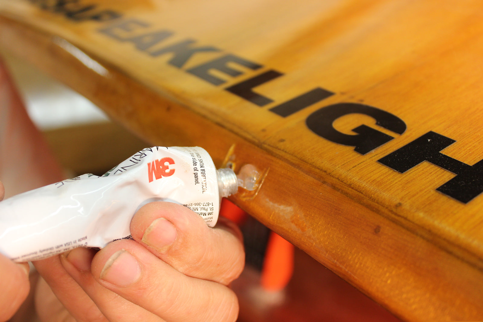 3M Silicon Sealant used for sealing Teardrop Camper hatch hardware.