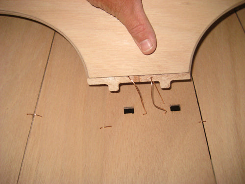 Installing a frame on an Annapolis Wherry Tandem so it can be wired to the hull. 