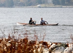 Two men rowing an Annapolis Tandem Wherry Thumbnail