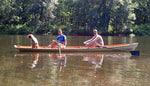 Two men and a dog in an Annapolis Wherry Tandem built by John K. Thumbnail