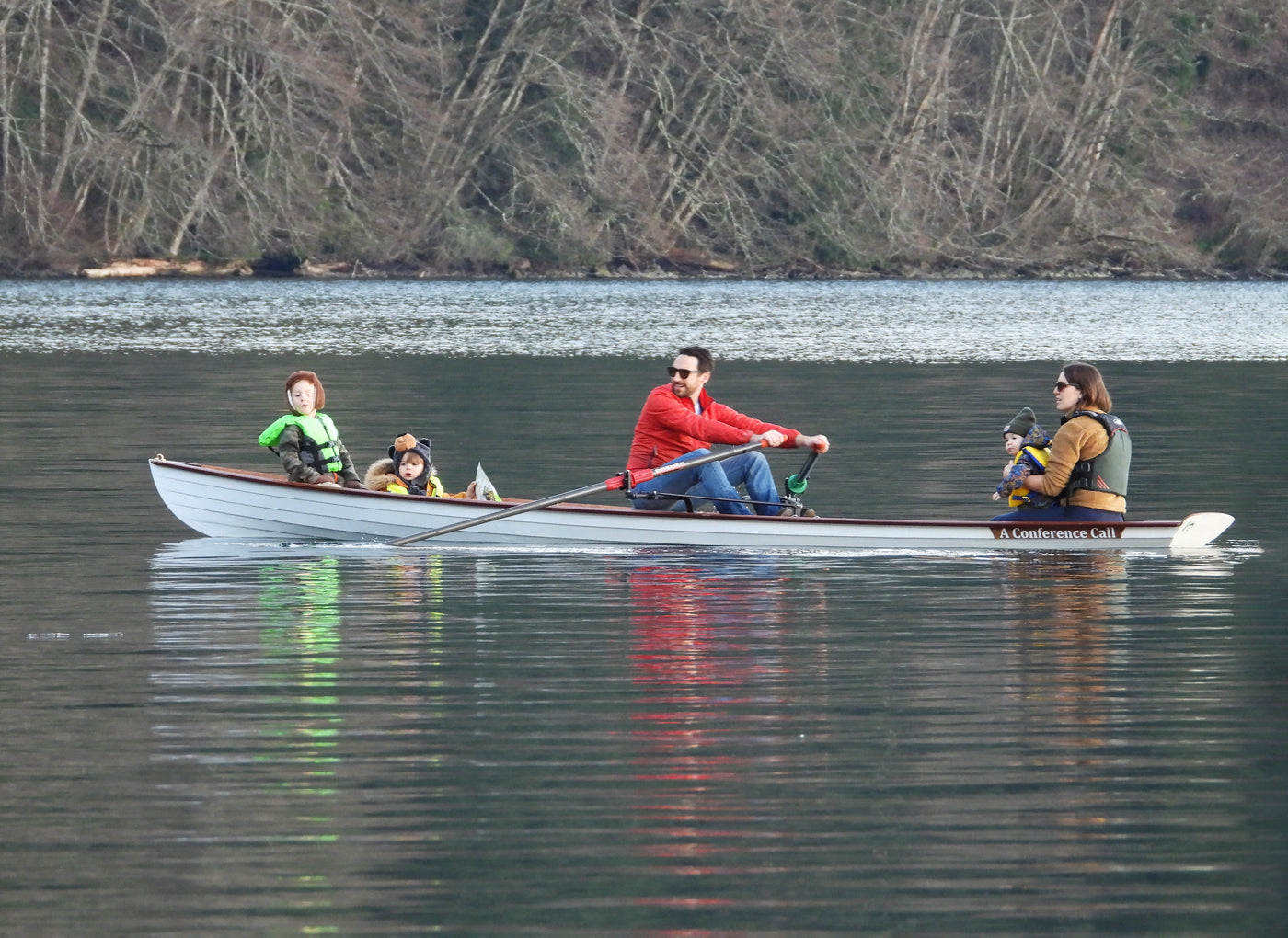 A family row in an Annapolis Tandem Wherry built by Ray D.