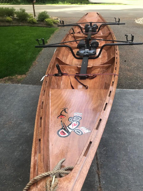 Decorative detail work on an Annapolis Tandem Wherry built by Pieter V.