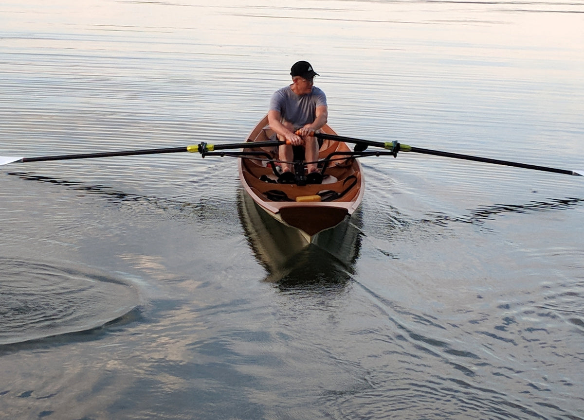 Rowing an Annapolis Wherry Tandem built by Tim H. on Cayunga Lake, NY