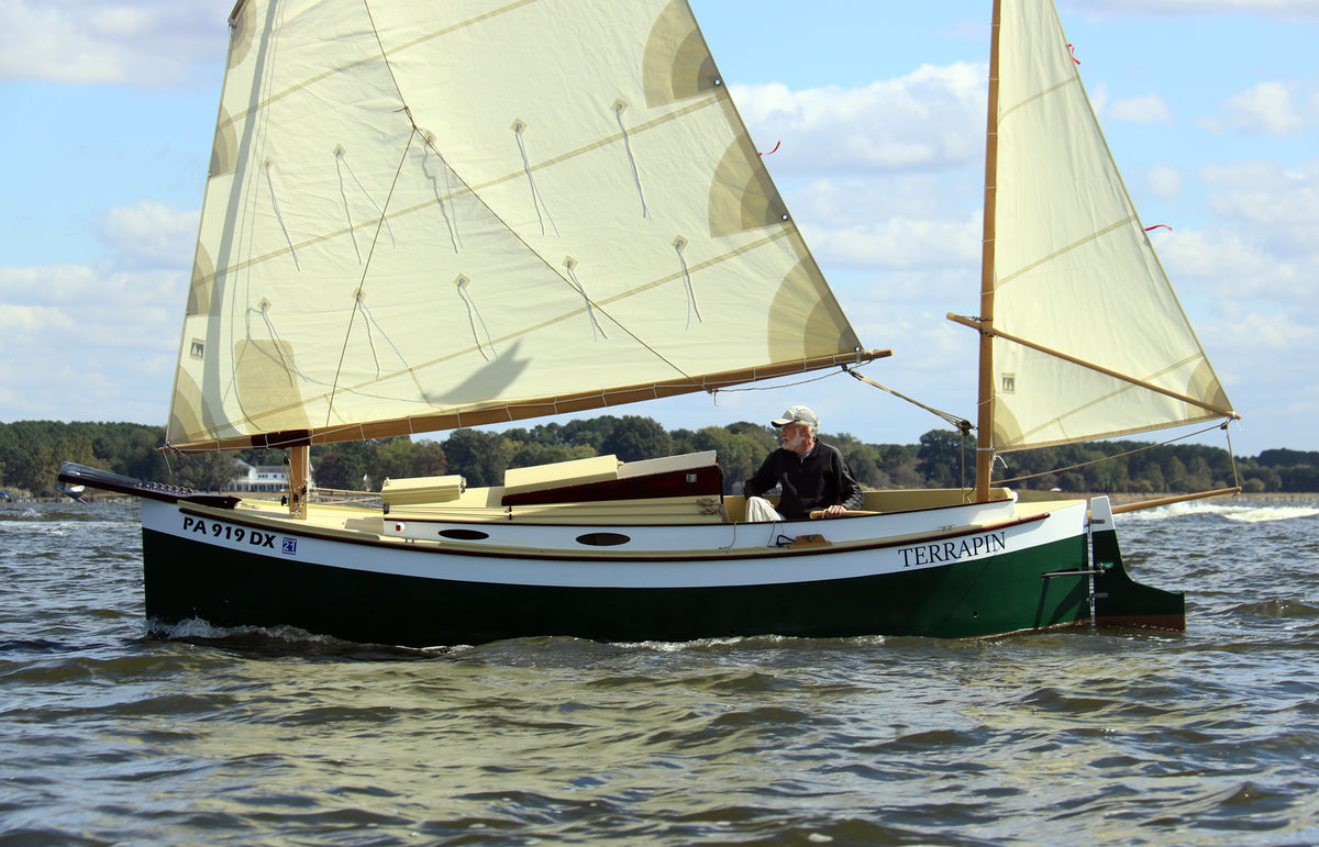 The Autumn Leaves Canoe Yawl, TERRAPIN, close-hauled under sail.