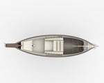 Rendering of the Autumn Leaves Canoe yawl, deck layout. Thumbnail