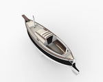 Rendering of the Autumn Leaves Canoe yawl, viewed from above port quarter. Thumbnail