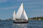 Standard-rigged Autumn Leaves canoe yawl  in a light breeze. Thumbnail