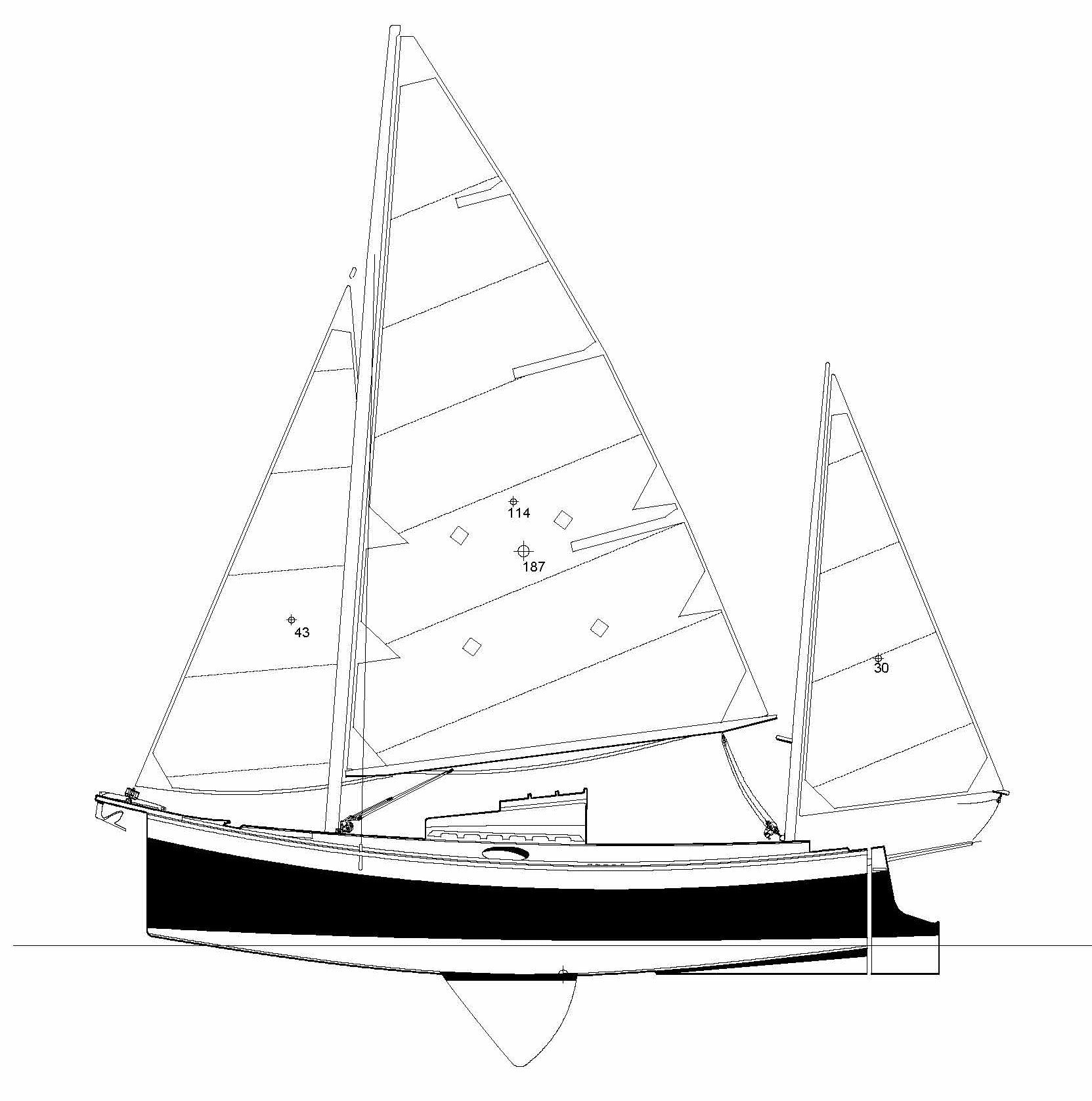 Autumn Leaves Canoe Standard Yawl CNC-cut Plywood Parts only Kit