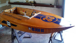 Custom Vinyl Boat Lettering - Dark Blue Thumbnail