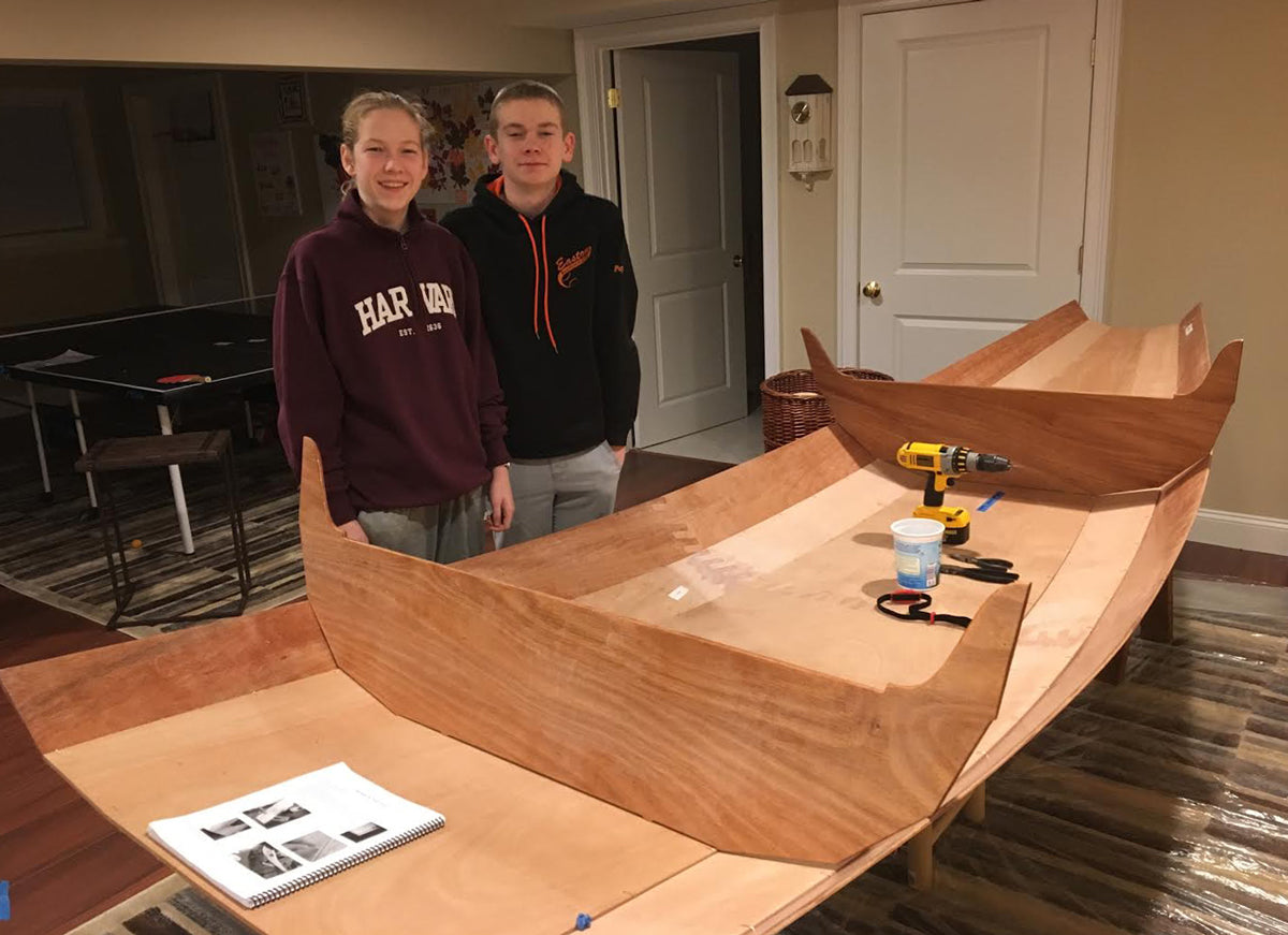 These twin siblings are building an Eastport Pram as a school project.