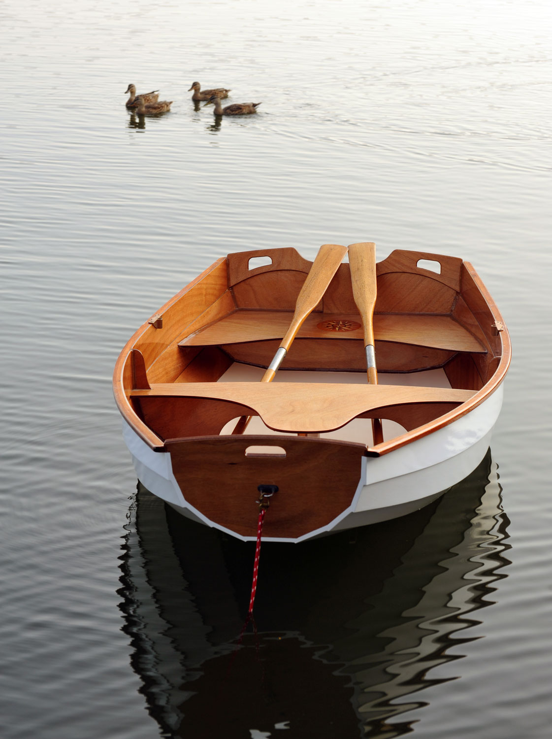 Peaceful image of a Eastport Pram built by Ron H. in Tennessee.