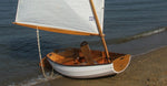 Pull the daggerboard up, and then the Eastport Pram is easy to drag up onto the beach.  Thumbnail