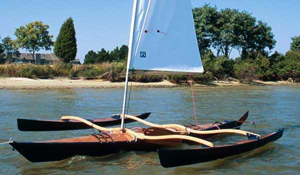 When you finish the amas of the CLC SailRig in the same way as the main hull, you have built a collapsible trimaran for yourself.