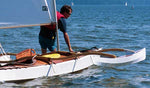 When under sail with a CLC SailRig, the windward ama will often be out of the water.  Thumbnail