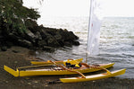 A Chesapeake 17 wooden kayak outfitted with a CLC sailrig, built by Troy M. Thumbnail