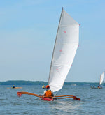 The sail of the  CLC SailRig has telltales both near the mast and on the leech. Thumbnail
