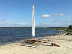 Louis M. built this kayak and CLC SailRig, seen here on Little Assawoman Bay in Fenwick Island, Delaware. Thumbnail
