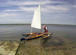 George A. Getting ready to launch his kayak and CLC SailRig in just a whisper of wind. Thumbnail