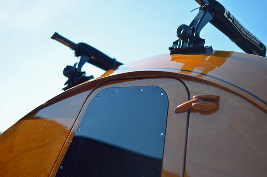 The "eyebrow" above the door of the CLC Teardrop Camper serves as a drip guard that keeps rain from dripping on the top of the door gasket.