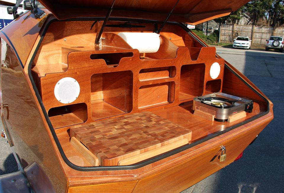 CLC Teardrop Camper image of completed galley