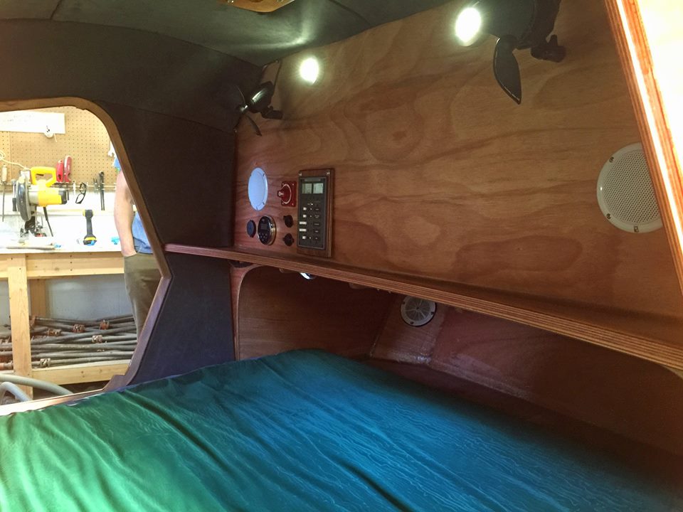 Interior view of early CLC Teardrop Camper photographed by CLC Staff