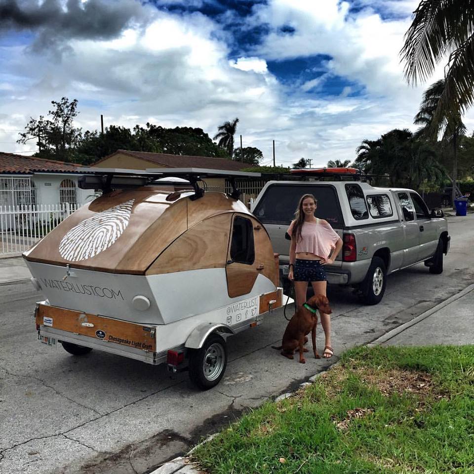 The Waterlust crew about to take their CLC Teardrop Camper on the road from their home in Florida.